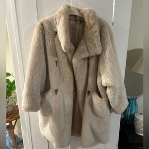 Vintage Lucien Daville Faux Fur Coat Size Large